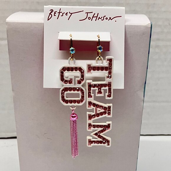Betsey Johnson Go Team Mismatch Jewel Earrings - Picture 1 of 2